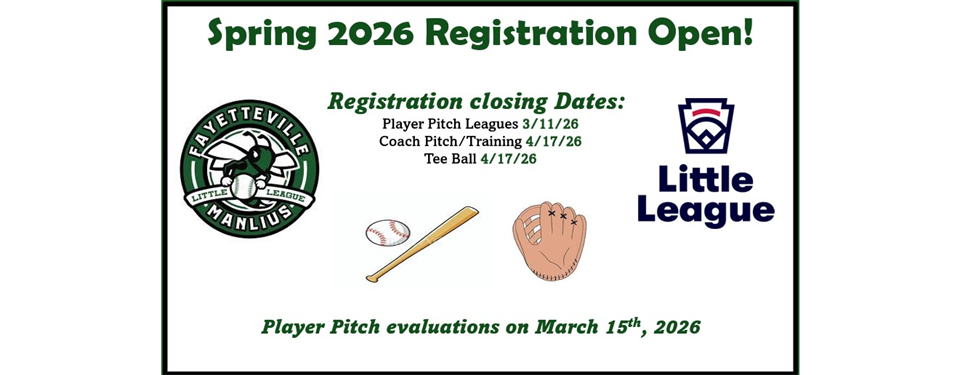 Registration now open for the Spring 2026 season!!!